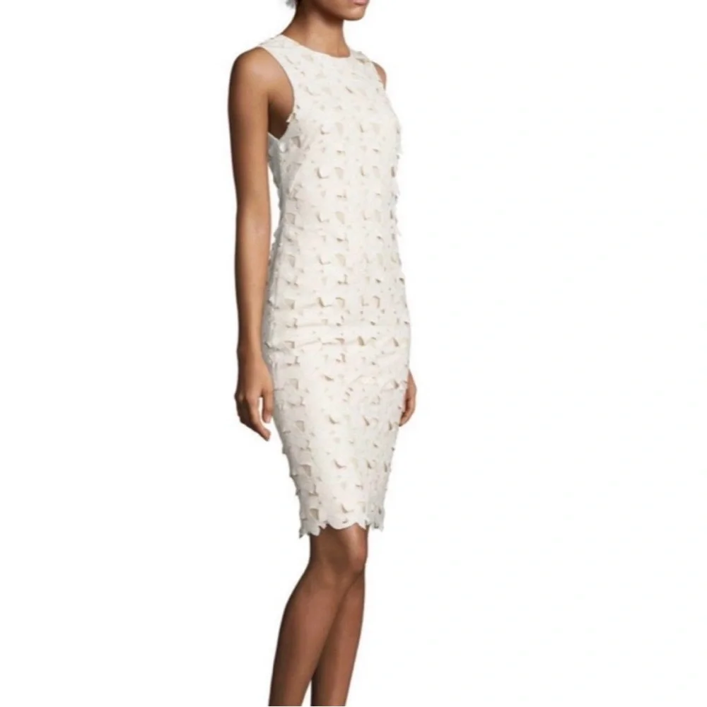 ALICE + OLIVIA Fey Faux
Leather Dress | Sz 6 | Cream + Nude | - Picture 3 of 7